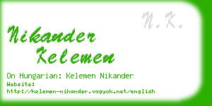 nikander kelemen business card